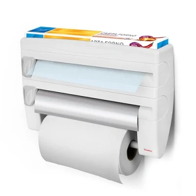 Image of Metaltex 254410 Roll n 4 In 1 Kitchen Holder Dispenser, White , 39 x 10 25 cm.