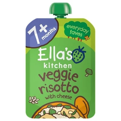 Image of Ella&#039;s Kitchen Groovy Greens Veggie Risotto with Cheese, 130g