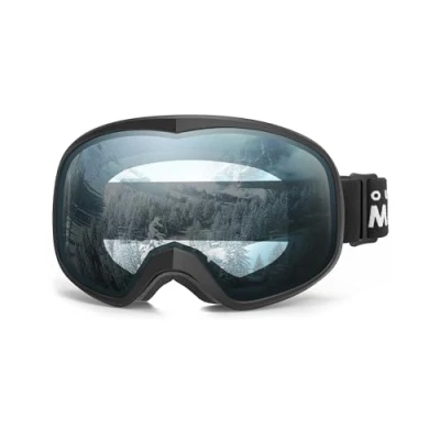 Image of OutdoorMaster Owl Kids Ski Goggles for Glasses OTG Anti Fog Snowboarding/Snow 100% UV Protection(Black Frame+VLT 60%)