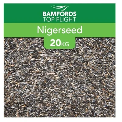 Image of Bamfords Top Flight Niger Seeds for Birds 20kg High Energy, Oil Rich Seed 100% Natural Nutritional Feed Wild Bird Small Garden