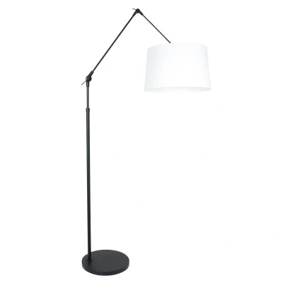 Image of Prestige Chic Cylindrical Floor Lamp Matt Black, Solid White