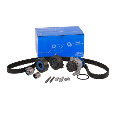 Image of MN980103, MN980105, MN980296 Water Pump + Timing Belt Kit SKF VKMC 01148 2 with gaskets/seals studs 160 Plastic VOLKSWAGEN: Amarok Pickup, Eos