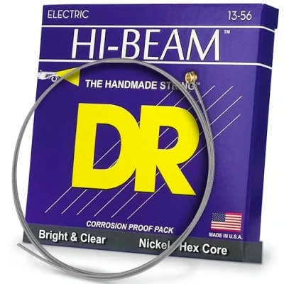Image of DR Strings MEHR13 13 56 Mega Heavy Set Handmade Hi Beam Coated Electric