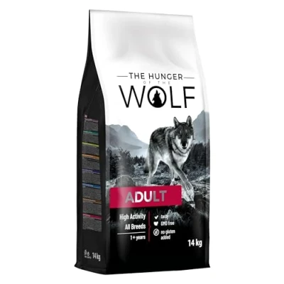 Image of the Hunger of Wolf Dry Dog Food For All Breeds and Working Dogs, High Calorie Energy Formula with Chicken, Adult 14 kg