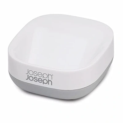 Image of Joseph Bathroom Slim, Compact, Soap Dish Holder with non slip base White/Grey, 2