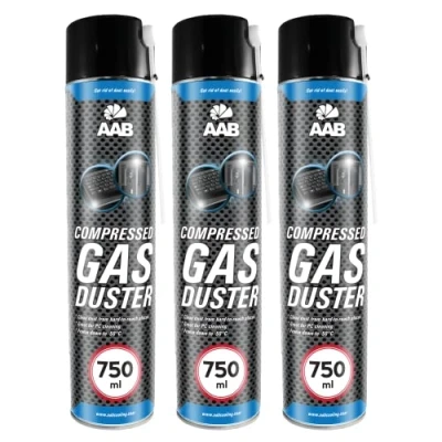 Image of AABCOOLING Compressed Gas Duster 3 x 750ml Air for Cleaning Computer, Keyboard, and Other Office Equipment, Laptop Cleaner, PC Kit, Can, Aerosol Duster, Canned