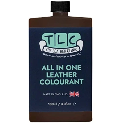 Image of The Leather Clinic All in One Colourant Self Seal Dye Repair Paint Recolour Furniture, Sofas, Car Seats (Chocolate Brown, 100ml)