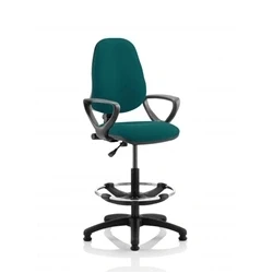 Image of Eclipse Plus I Lever Task Operator Chair Teal + Arms Draughtsman Kit