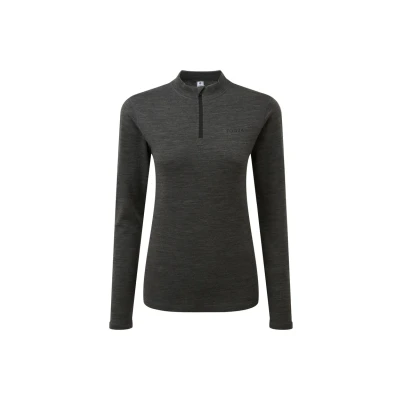 Image of TOG24 Nevis Women&#039;s Zip Neck Base Layer, Warm Temperature Regulating Thermal Underlayer, Anti chafe Seams Smooth Merino Wool Bacterial Quick Wicking, Perfect for Running Hiking Biking Skiing
