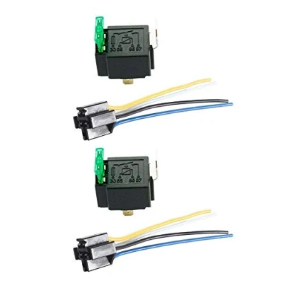 Image of Mintice 2 X 12V 30A Car Vehicle Motor Heavy Duty Relay Socket Plug 4Pin Fuse On/Off SPST Wire Metal