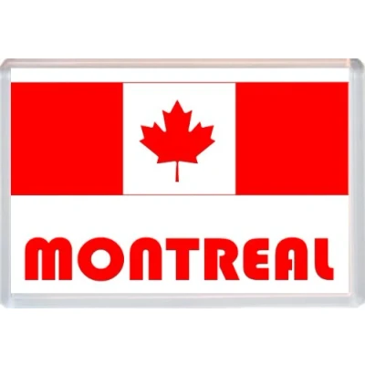 Image of Montreal Quebec Canadian Flag Canada Town &amp; Cities Jumbo Fridge Magnet