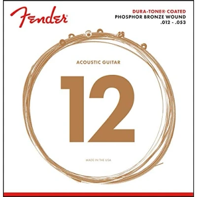 Image of Fender 860L Phosphor Bronze Acoustic Guitar Strings Dura Tone® Coated 12 53