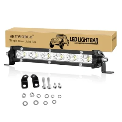 Image of SKYWORLD Single Row LED Light Bar, 7 inch 30W Slim Bar lights Auto Spot Beam 12V 24V Waterproof Offroad Lamp Driving Fog for 4x4 Trucks Tractor ATV UTV SUV Car Boat Lighting