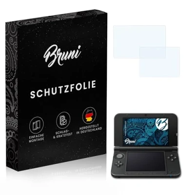 Image of Bruni Screen Protector compatible with Nintendo 3DS XL 2012 Film, crystal clear Protective Film (Set of 2)