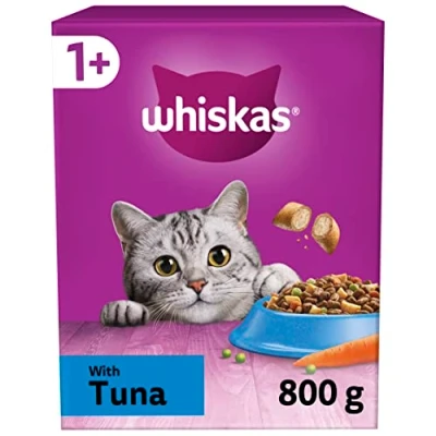 Image of Whiskas 1+ Tuna Pack of 5 x 800 g Bags, Adult Cat Dry Food