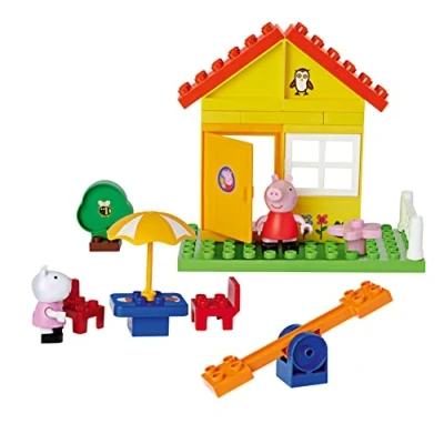 Image of BIG Bloxx Peppa Garden House Peppa&#039;s House, Construction Set, Set Including and Luzie Curl, 26 Pieces, for Children from 18 Months