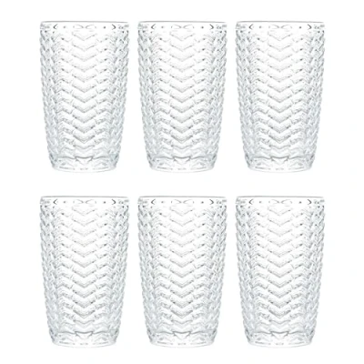 Image of simpa 6PC Chevron Arrow Highball Drinking Glasses 380ml