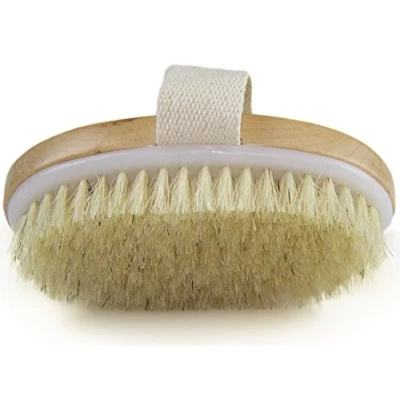 Image of Boolavard Dry Skin Body Brush Improves Skin&#039;s Health and Beauty Natural Bristle Remove Dead Toxins, Cellulite Treatment, Lymphatic Functions, Exfoliates, Stimulates Blood