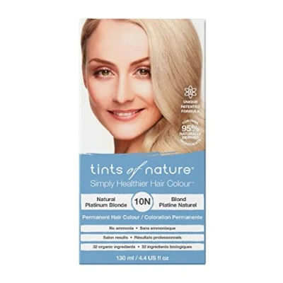 Image of Tints of Nature 10N Natural Platinum Blonde Permanent Hair Dye, Nourishes and Covers Greys, Ammonia Free, 130ml