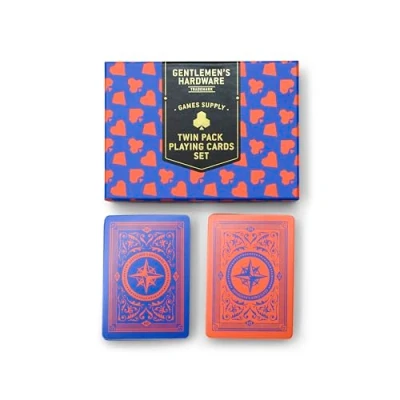 Image of Gentlemen&#039;s Hardware Waterproof Playing Cards Standard Poker Size Deck of Cards, Twin Pack, Red/White/Blue