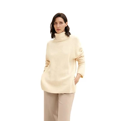 Image of TOM TAILOR Women&#039;s 1034470 Pullover Sweater, 28130 Soft Buttercream, L