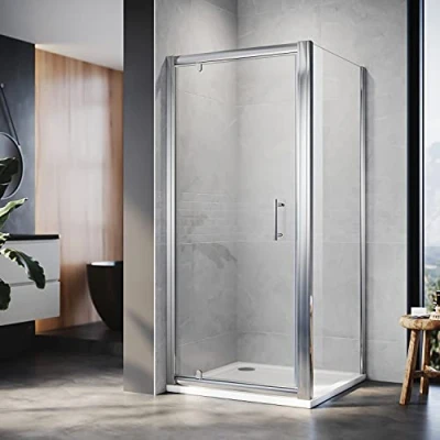 Image of ELEGANT 1000x900mm Pivot Shower Enclosure Reversible Screen Panel with 6mm Glass Door Cubicle