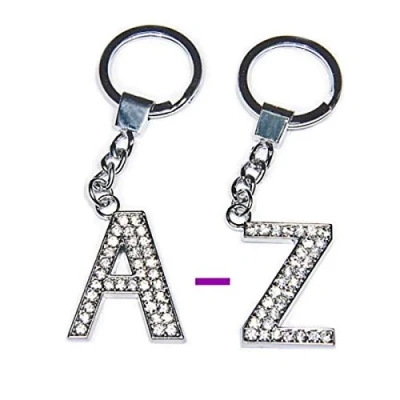 Image of SKS Diamante Bling Crystal Alphabet Letter Key Ring Chain Gift Idea (C)