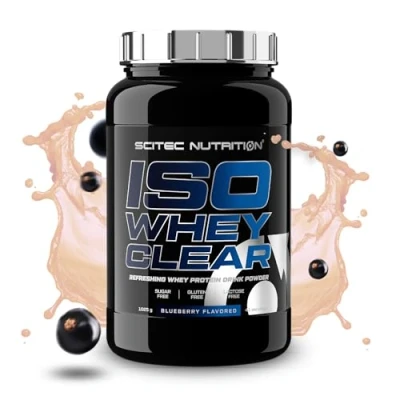 Image of Scitec Nutrition Iso Whey Clear Refreshing Protein Drink Sugar Free Lactose Gluten Palm Oil Free, 1025 g, Blueberry