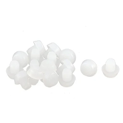 Image of sourcing map Plastic Round Blanking End Caps Tubing Tube Insert Cover 6mm Dia 16pcs White