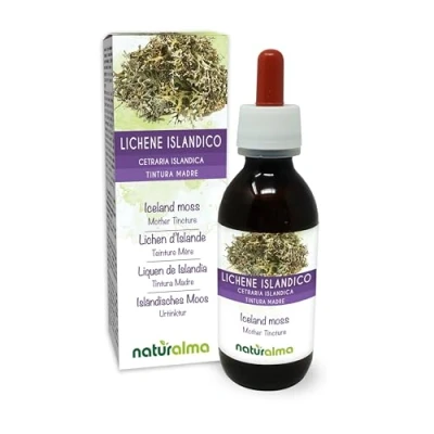 Image of Iceland Moss (Cetraria islandica) Thallus (Lichen) Alcohol Free Mother Tincture Naturalma Liquid Extract Drops 120 ml Food Supplement Vegan