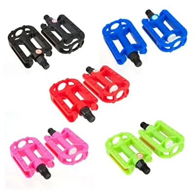 Image of Kids Bike Pedals 1/2&quot; Pair Blue Black Green Red Pink Girls Boys Bicycles (Green)