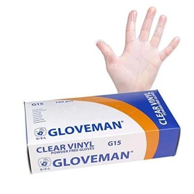 Image of Gloveman Clear Vinyl Gloves (Box of 100) (Large)