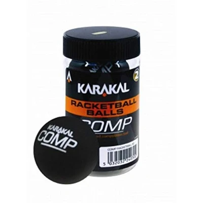 Image of New 2020 KARAKAL RACKETBALL BALLS BLACK (COMPETITION Ball) Tubes Of 2 Multi Packs (1 Tube)