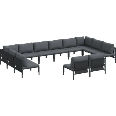 Image of Vidaxl Garden Sofa Set 12 pcs Anthracite Steel