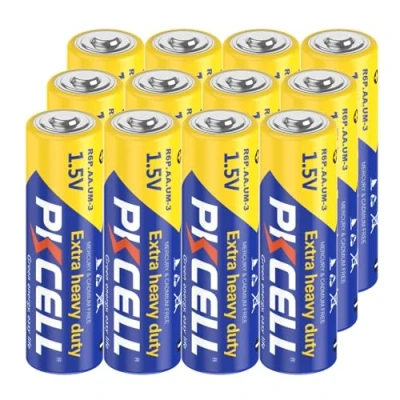 Image of AA 1.5V Batteries Zinc Carbon for Toys, R6P, Remote Controls, LIghts, 12 Pieces, PKCELL