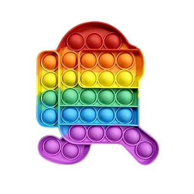 Image of colors Rainbow pop it fidget toy Stress reliever push A bubble sensory for Kids and Adults popit toys fun, learning relaxation! (Green)