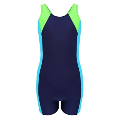 Image of Aquarti Girls&#039; One Piece Shorty Swimsuit Child, Dark Blue/Blue/Pink, 170
