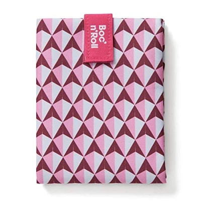 Image of Roll&#039;eat ® Reusable Sandwich Bag Container Eco Friendly Food and Washable Wrap Pink Color Boc&#039;n&#039;Roll Tiles
