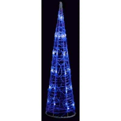 Image of vidaXL Acrylic Decorative Pyramid LED Light Cone Blue 60 cm