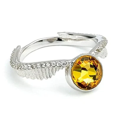 Image of Harry Potter Official Golden Snitch Ring with Crystal Elements Small Size 6 (Ring L)