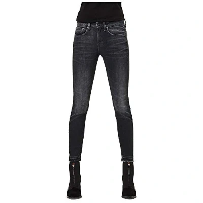 Image of G STAR RAW Women&#039;s 3301 Mid Skinny Ankle Jeans, black (worn in corby D15943 A634 C005), 26W / 32L