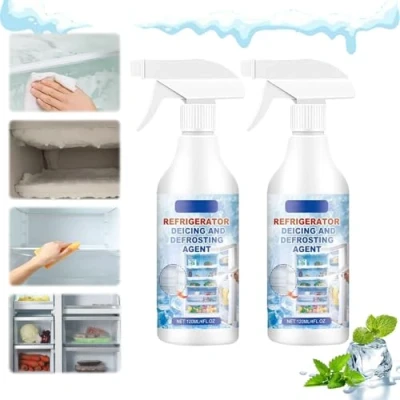 Image of 2024 New Defrosting Spray for Fridge Freezer, Freezer Spray, De icer Defrost Ice Deicer120ml (2, white)