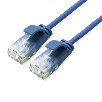 Image of ROLINE GREEN UTP Patch Cable Cat.6A (Class EA), halogen free, slim, blue, 0.15 m