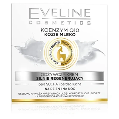 Image of Eveline Coenzyme Q10 Goat&#039;s Milk Nourishing Regenerating Day/Night Cream 50ml