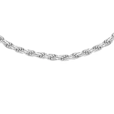Image of Tuscany Silver Women&#039;s Sterling 2.1 mm Diamond Cut Rope Chain Necklace of Length 46 cm/18 Inch
