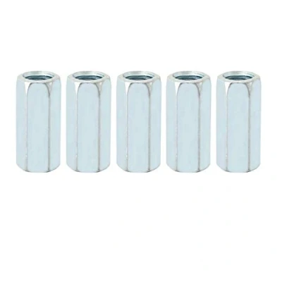 Image of M12*40 5pcs Long Hex Nuts Rod Coupling Nut Threaded Fasteners Zinc Plated Carbon Steel Connecting Cap Joint (17mm)