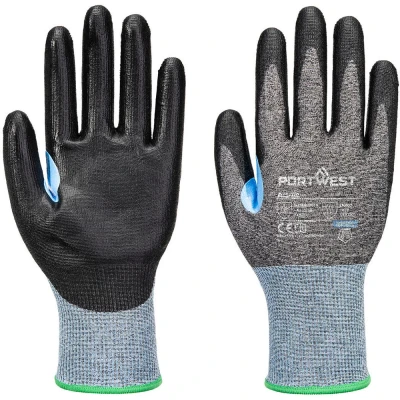 Image of Portwest CS Cut D18 PU Glove Grey/Black Large