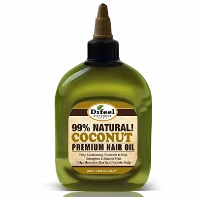 Image of Difeel Premium 99% Natural Deep Conditioning Coconut Hair Oil, For Strong &amp; Smooth Hair, Moisturizes Scalp 235 ml