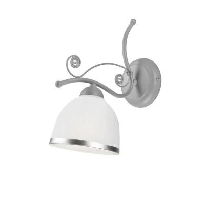 Image of Retro Ii New Colours Wall Light With Glass Shade Silver, 1x E27