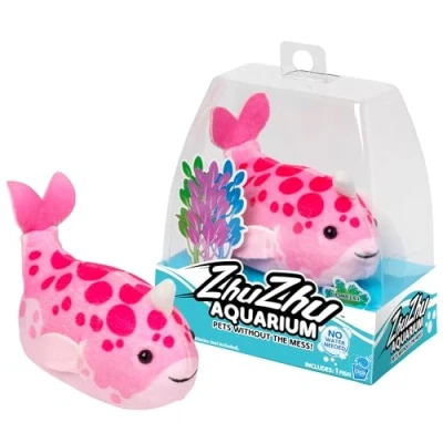 Image of Zhu Pets Aquarium Toy Fish Lorelei Interactive, Collectible Pet with Sounds and Movement Electronic Ages 4+, Pink